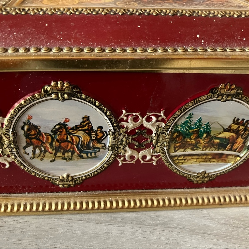 Vintage Red and Gold Decorative Box